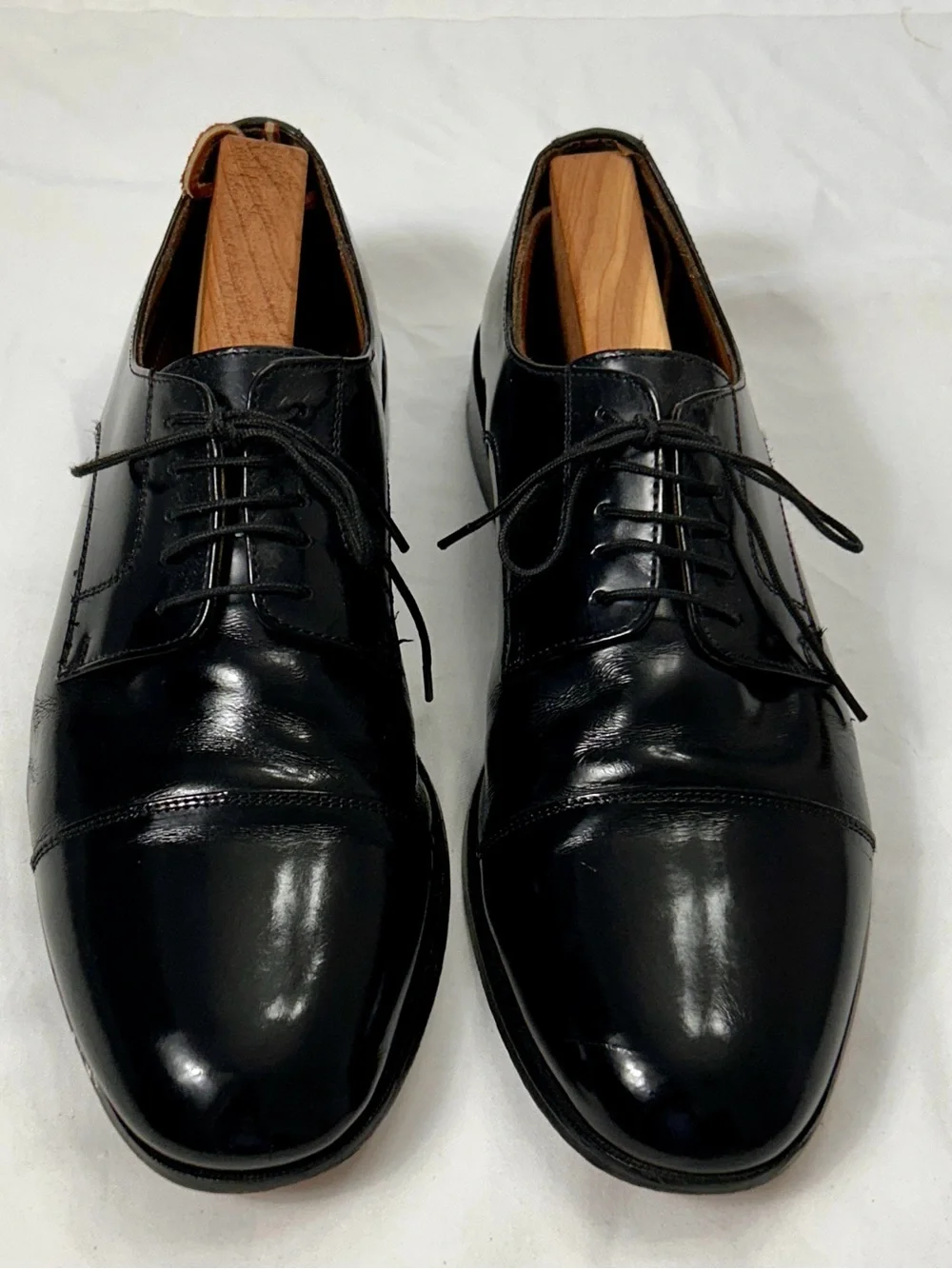 Florsheim Black Leather Cap Toe Dress Shoes with Leather Sole 10D